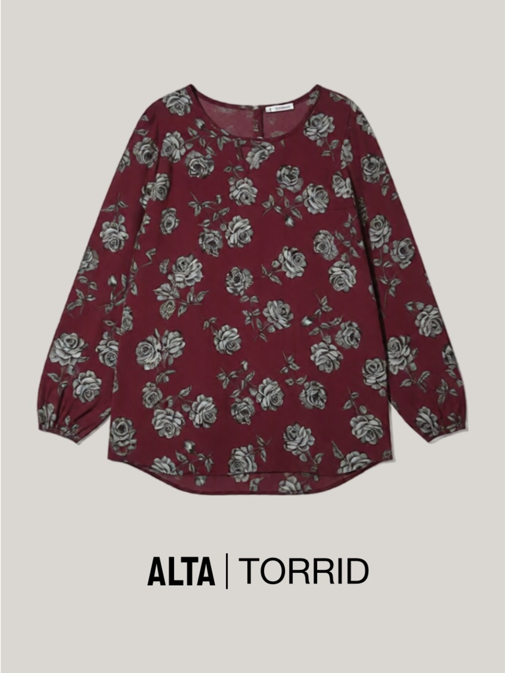 torrid Burgundy Floral Tunic Top